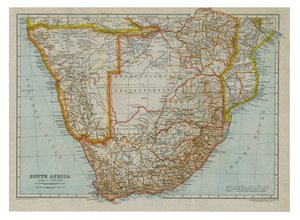 Kort over det sydlige Afrika, c1910