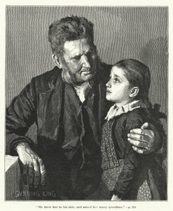 "Han trak hende til sin side og stillede hende mange spørgsmål" (gravering) af Gunning (after) King