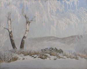 Hvid frost i solskin af Gustaf Fjæstad