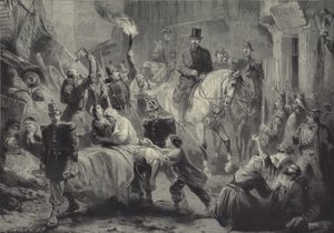 Louis Napoleon besøgte Paris-barrikaderne på hesteryg natten til den 3. december 1851
