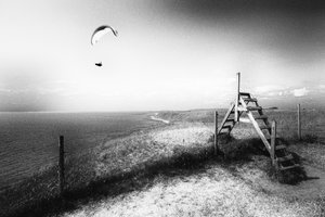 Udsigt fra en kystnær paraglider
