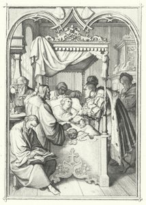 Johannes, kurfyrste af Sachsen, besøger Martin Luther på hospitalet (gravering) af Gustav Ferdinand Leopold Konig