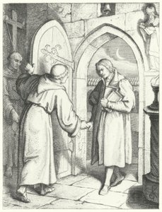 Martin Luther gik ind i St Augustines-klosteret i Erfurt den 17. juli 1505 af Gustav Ferdinand Leopold Konig