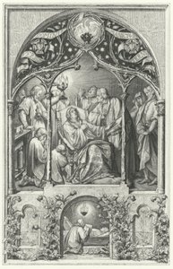 Martin Luthers død (gravering) af Gustav Ferdinand Leopold Konig