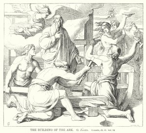 The Building of the Ark, Genesis, ch vi, ver 14 (gravering) af Gustav Jager