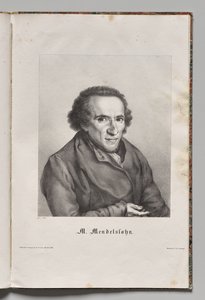 Tysklands berømte forfattere: Portræt af Moses Mendelssohn af Gustav Karl Friedrich Luderitz