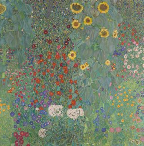 Sommerhushave med solsikker af Gustav Klimt