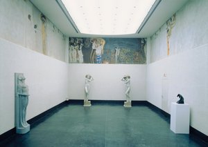 Beethoven-frisen: Længslen efter lykke - baseret på Richard Wagners fortolkning af Ludwig van Beethovens Symfoni nr. IX af Gustav Klimt