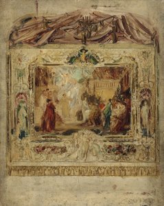 Design for a Theatre Curtain, ca. 1883-85 (olie på lærred) af Gustav Klimt