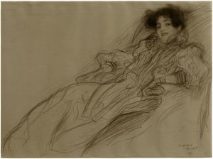 Ung dame i lænestolen af Gustav Klimt