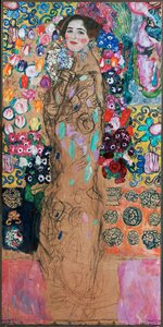 Dame med vifte af Gustav Klimt