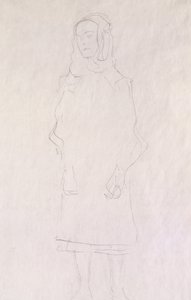 Mada Primavesi, ca. 1925 (blyant på glitrende japansk papir) af Gustav Klimt