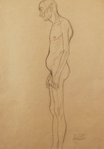 Nøgne mænd; nøgen mand til venstre, af Gustav Klimt
