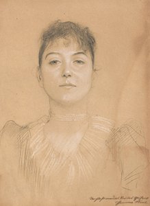 Portræt af en kvinde, ca. 1890-1891 af Gustav Klimt