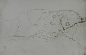 Sovende nøgen af Gustav Klimt