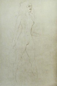 Stående nøgen (verso) af Gustav Klimt