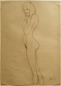 Studer for venstre gorgon i Beethoven-frisen af Gustav Klimt