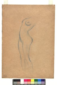 Studie zu einem stehenden weiblichen Akt nach links af Gustav Klimt
