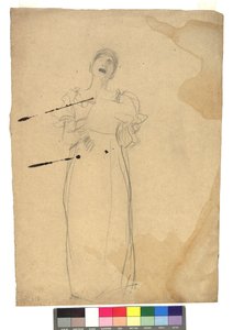 Studie zu einer stehenden Sängerin af Gustav Klimt