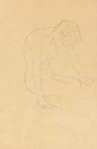 Studie af en kvindelig nøgen, ca. 1908-1909 af Gustav Klimt