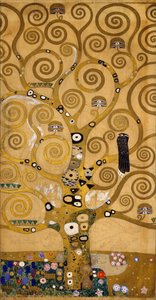 Livets træ (Stoclet Frieze) detalje af venstre side, ca. 1905-09 (tempera & akvarel) af Gustav Klimt
