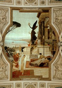 Wien Burgtheater (Hofteater), trappeopgang (til venstre): Antikt teater i Taormina af Gustav Klimt