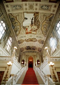 Wien Burgtheater (Hofteater), trappeopgang (til venstre): Teater i Taormina af Gustav Klimt