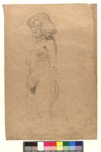 Weiblicher Akt nach links af Gustav Klimt