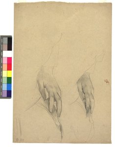 Zwei Handstudien, Finger ans Ohr gelegt af Gustav Klimt