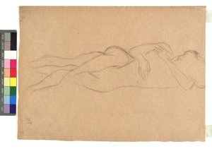 Zwei liegende Akte in Umarmung af Gustav Klimt