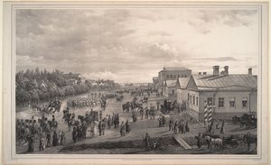 Parade af Chevalier Gardes gennem Krasnoye Selo, 1848
