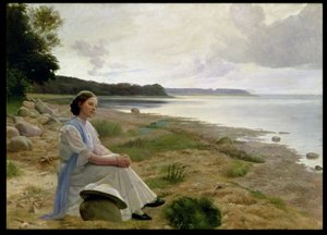 On The Beach (olie på lærred) af Gustav Vermehren