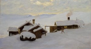 Sjodalen (olie på lærred) af Gustav Wentzel