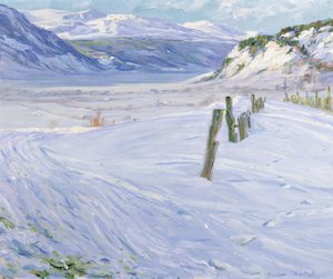 Vinterlandskab (olie på lærred)