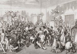 1800-tals auktion i gang. af Gustave (after) Dore