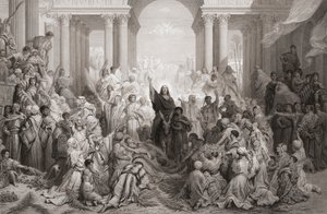Kristi indtog i Jerusalem af Gustave (after) Dore