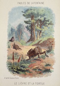 Fables de La Fontaine: Haren og skildpadden efter Gustave Doré.