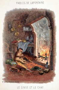 Fables de La Fontaine: Aben og katten, efter Gustave Doré. af Gustave (after) Dore