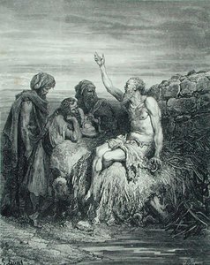 Job og hans venner, graveret af J. Regnier, ca. 1868 (stik) af Gustave (after) Dore