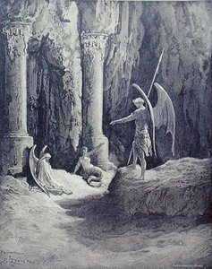 Satan ved helvedes porte, fra bog II af 