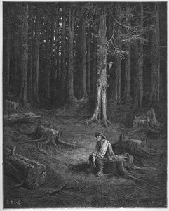 la foret et le bucheron - skoven og skovhuggeren - fra 