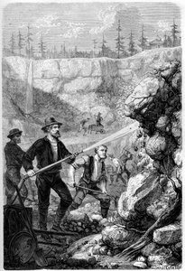 Hydraulic Mining, Californien, 1859. af Gustave Adolphe Chassevent Bacques