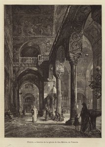 Interiør af Markuskirken i Venedig af Gustave Bauernfeind