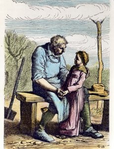Cosette havde tilladelse fra Les Miserables. 1865 (kobberstik)