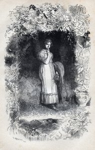 Portræt af forelsket Fantine af Tholomyes - Illustration af Gustave Brion (1824-1877) til "The Miserables - First part: Fantine" af Victor Hugo (1802-1885) 1862
