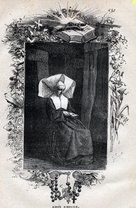 Portræt af søster Simplice - Illustration af Gustave Brion (1824-1877) til "The Miserables - First part: Fantine" af Victor Hugo (1802-1885) 1862 af Gustave Brion