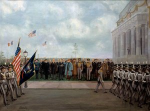 "Marechal Joffre på mission i Washington" af Gustav Brock (1881-1945). 1917 (olie på lærred) af Gustave Brock