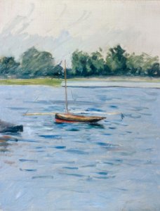 Båden for anker på Seinen af Gustave Caillebotte