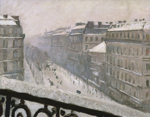 Boulevard Haussmann i sneen, 1879 eller 1881 af Gustave Caillebotte