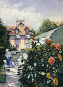 Dahliaer, Have ved Petit Gennevilliers - Gustave Caillebotte (1848-1894). olie på lærred af Gustave Caillebotte